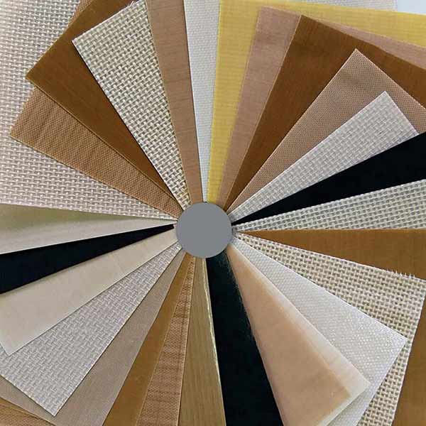 Imagem com vários tipos de tecidos com PTFE e lençóis com PTFE